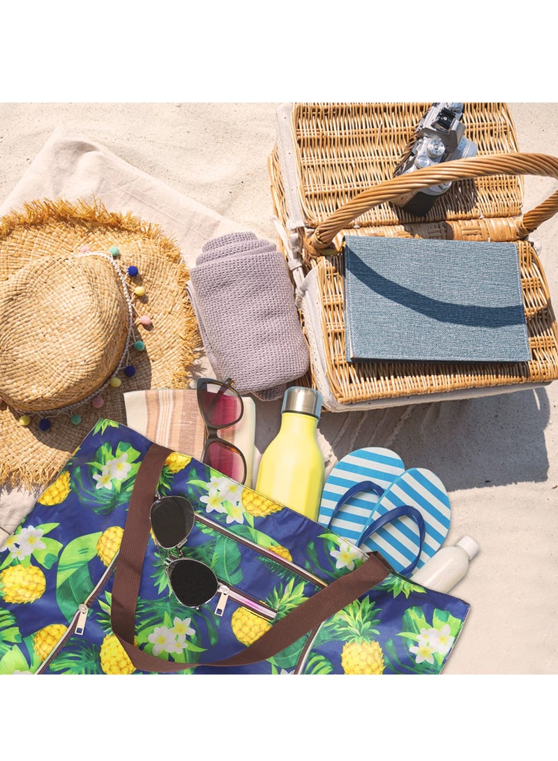 Beach Bags for Women, Women canvas Tote Bag, Canvas Bag with Zipper for Beach Travel Pool Shopping - Image 5