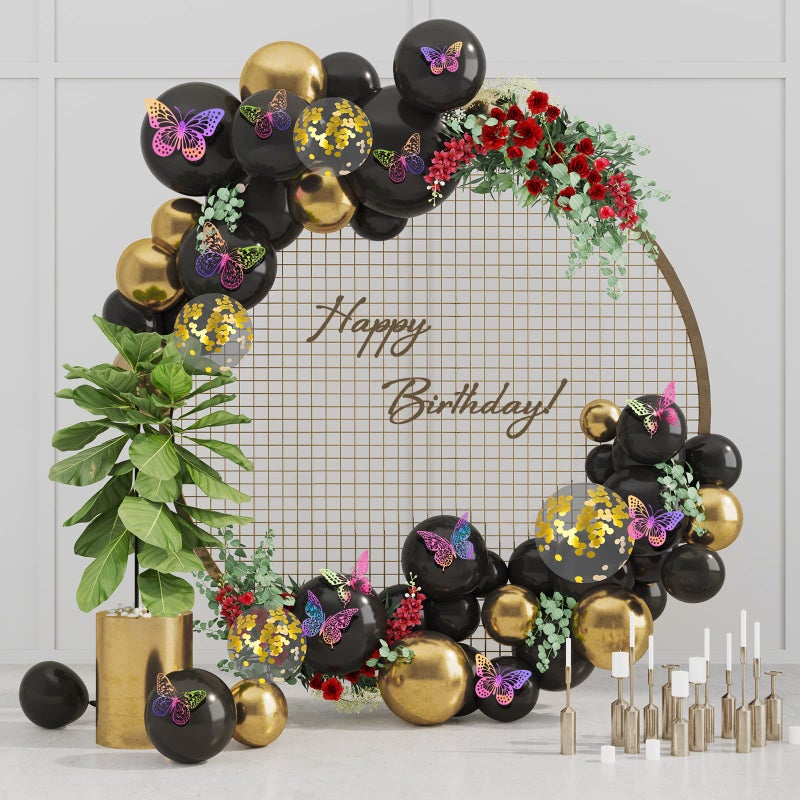 ساوروبيب Saoropeb 3D Butterfly Wall Decor 48 PCS 4 Styles 3 أحجام زخارف الفراشة الأرجواني لزخارف عيد الميلاد زخارف الحفلات زخارف الكعكة ملصقات قابلة للإزالة (ليزر Pinkpurple) - Image 4