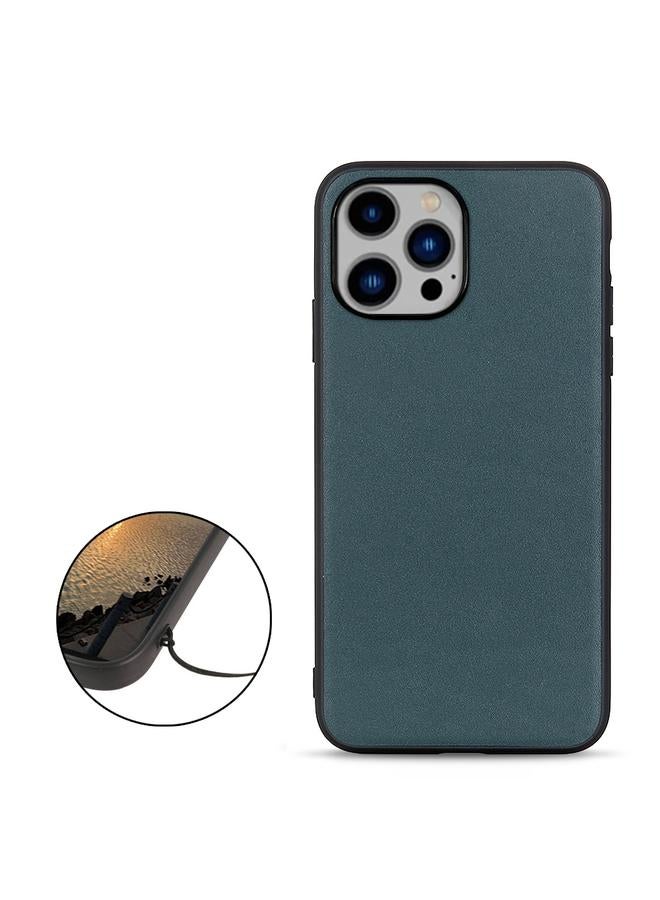 S-TOP Case For iPhone 14 Plus Lambskin Texture Genuine Leather Phone Case - Image 2