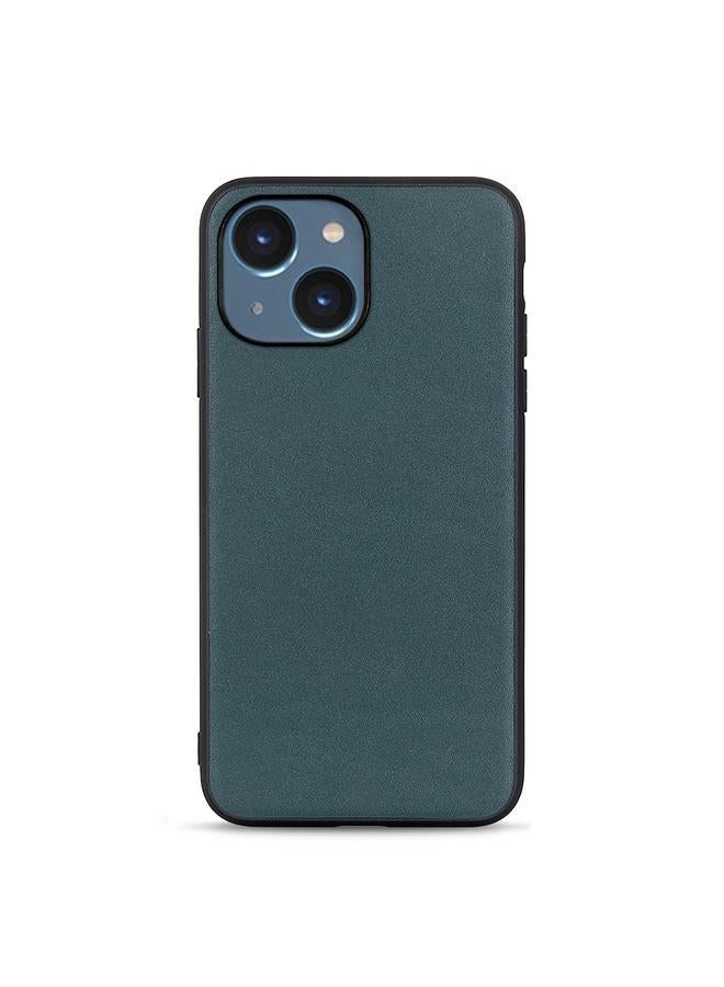 S-TOP Case For iPhone 14 Plus Lambskin Texture Genuine Leather Phone Case - Image 1