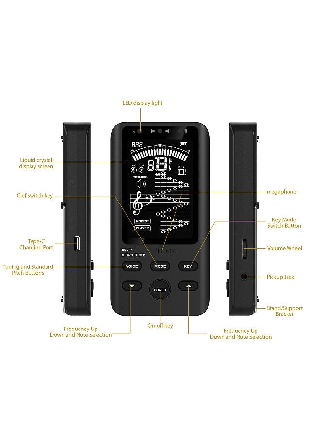 Tuner Tone Generator Digital Tuner Precision Tuning Correction Practice Rechargeable Musical Tool