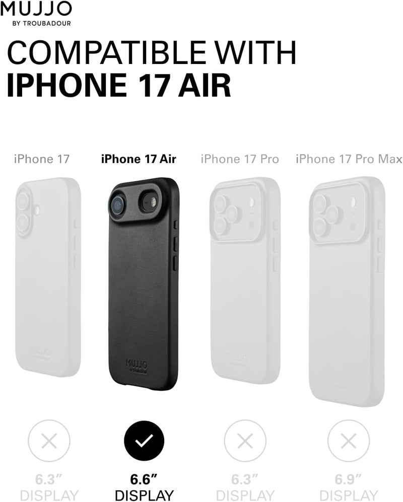 موجو جراب آيفون  جلد أسود بشحن لاسلكي مغناطيسي - Image 5