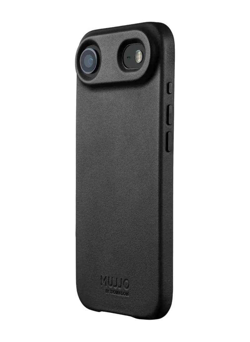 Mujjo iPhone 17 Air Leather Case - Black With Magsafe. Crafted From Premium Leather, This Luxurious Case Combines Elegance and Durability, Providing a Sleek, Sophisticated Look While Offering Superior Protection.