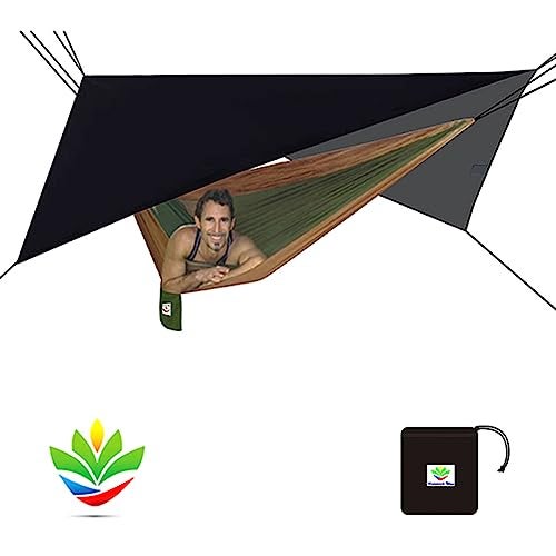 Hammock Bliss - Stay Dry Jumbo Rain Fly - Extra Huge Waterproof Tent Tarp and Hammock Shelter to Cover Your Hammock and Gear – Enormous 98” Wide Area Makes Hammock Camping A Dry Rain Free Experience - Image 1