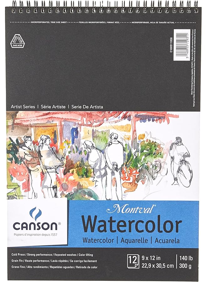 كانسون لوحة ألوان مائية من Montval بالضغط البارد خالية من الأحماض، سلك علوي من الورق الفرنسي، 140 رطل، 9 - Image 1