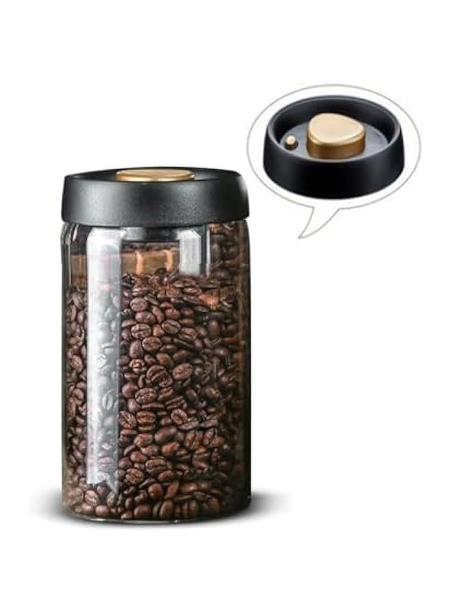 TRASSLE Glass Canister with Vacuum Lids,500/900/1200ml Borosilicate Glass Coffee Canister Container,Perfect for Coffee,Beans,Loose Tea,Candy,Nuts,Spices,Snacks for Fresh Keeping  - Image 1