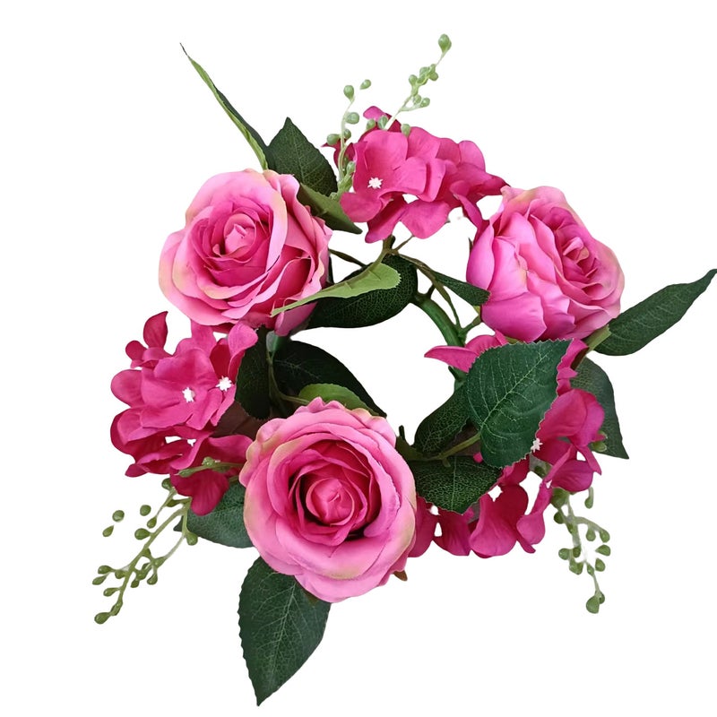 Generic 20cm European Style Faux Rose Wreath Centerpiece Rose 