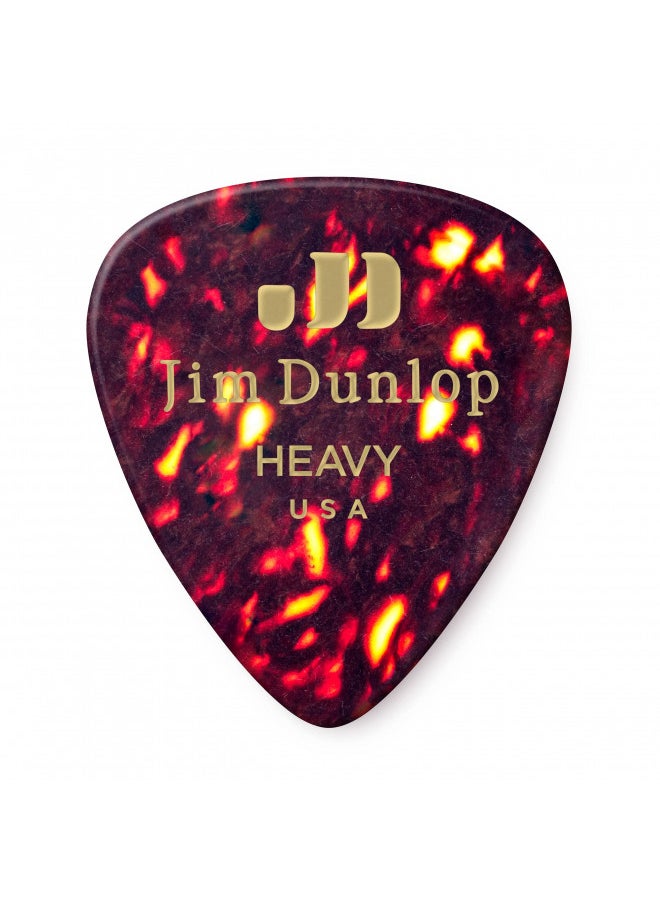 JIM DUNLOP JIM DUNLOP 483P05HV Classic Celluloid Shell Guitar Picks, Heavy, 12-Pack  - Image 1