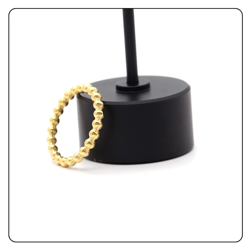 Fusamk Fashion 18K Gold Stacking Ring Stainless Steel 2MM Bead Ring(Gold(9)) - Image 5