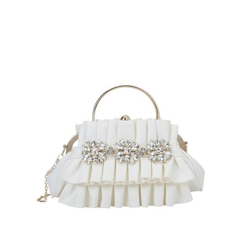 Akiki London Women's Richmond Small Embellished Clutch with Handle|Spacious compartment|Detachable Sling|Party, Wedding Clutch|Premium textured fabric|Gift for Women - Image 1
