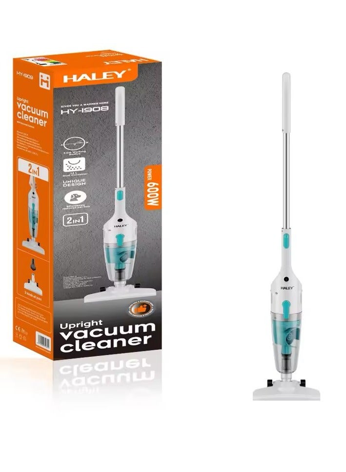 Haley Handheld Vacuum, 600W, 3-in-1 Stick Cleaner, 16000Pa Suction, HEPA Filter, 1.2L Dust Capacity, 5m Cord, Lightweight, Ideal for Home, Car, Floors, Sofas, Carpet, Pet Hair Cleaning, White - Image 1
