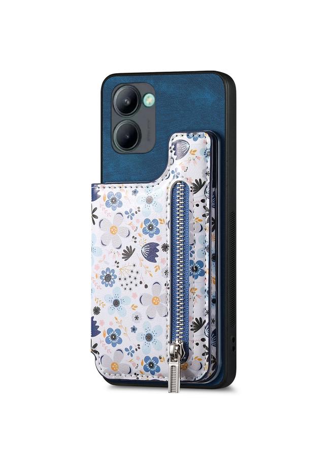 S-TOP Case For Realme C33 Retro Painted Zipper Wallet Back Phone Case - Image 1