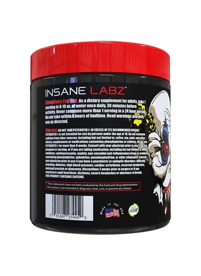 Insane labz Psychotic, High Stimulant Pre Workout Powder, Extreme Lasting Energy, Focus and Endurance with Beta Alanine, Creatine Monohydrate, DMAE, 60 Srvgs  - Image 3