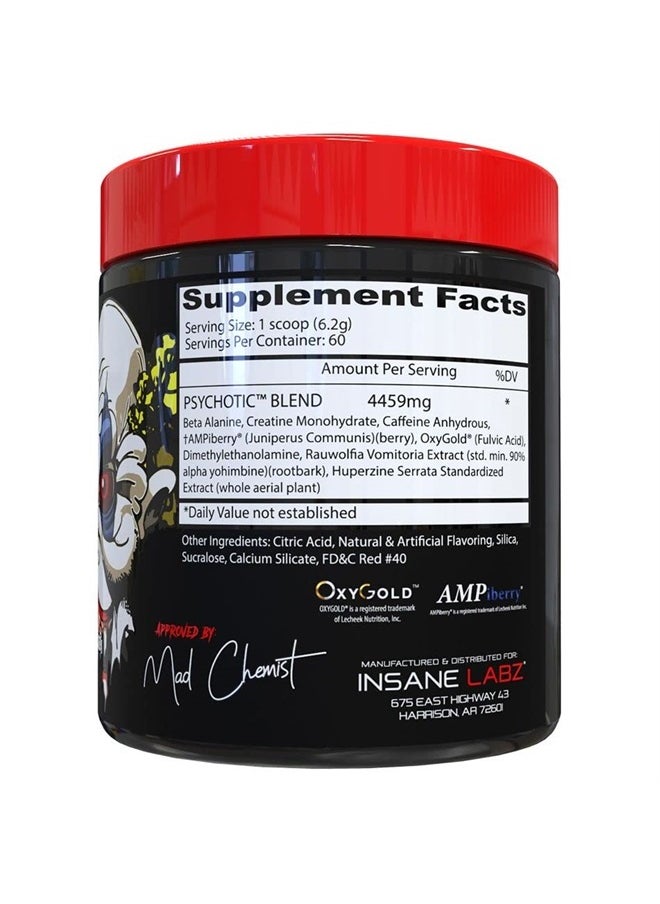 Insane labz Psychotic, High Stimulant Pre Workout Powder, Extreme Lasting Energy, Focus and Endurance with Beta Alanine, Creatine Monohydrate, DMAE, 60 Srvgs  - Image 2