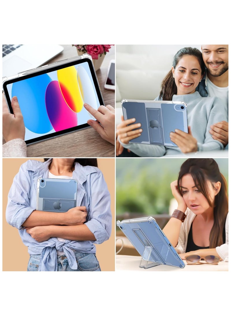 Transparent Stand Case for iPad Mini 7 A17 Pro 2024/iPad Mini 6 8.3 Inch 2021 Gen Case Shockproof, Slim Anti-Yellowing Bumper, Kickstand Cover, with Pencil Holder - Clear - Image 3