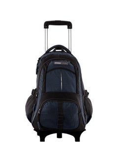 Unisex  Rolling Trolley Backpack with Adjustable Strap for School, College, Office, Business and Travel - 18 Inches Blue