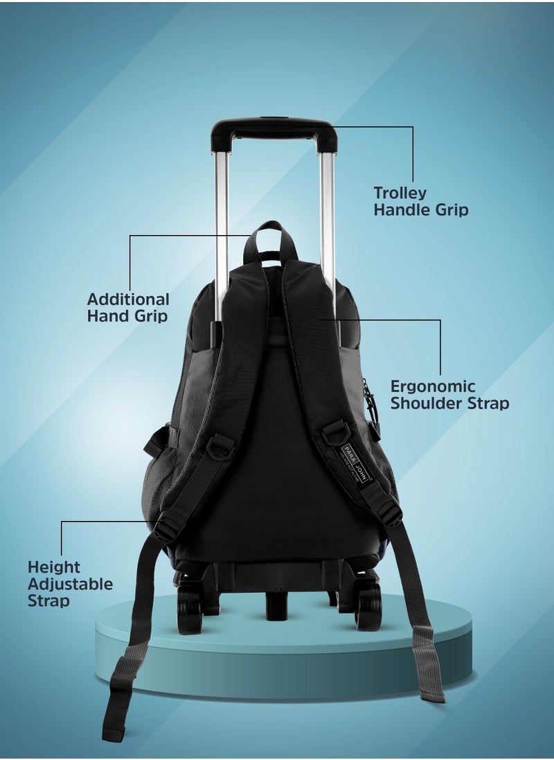 PARAJOHN - Unisex  Rolling Trolley Backpack with Adjustable Strap for School, College, Office, Business and Travel - 18 Inches Blue - Image 1