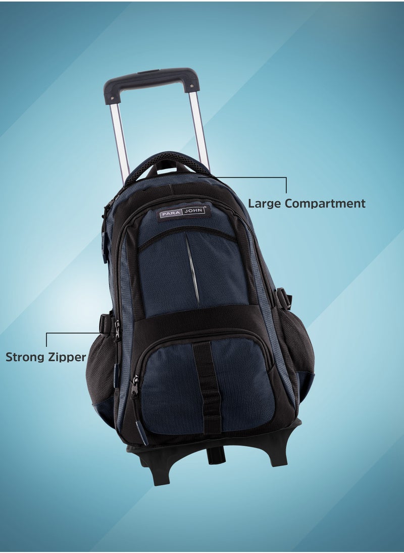 PARAJOHN - Unisex  Rolling Trolley Backpack with Adjustable Strap for School, College, Office, Business and Travel - 18 Inches Blue - Image 1