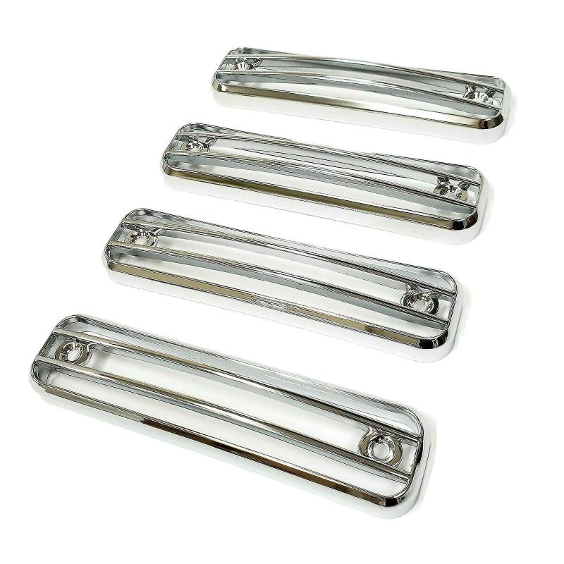 Side Marker Light Trim 4 Chrome Silver High Quality Chrome Plated ABS Plastic - Weather Proof Easy Installation for 2003-2009 Hummer H2 SUV SUT Body - Image 1