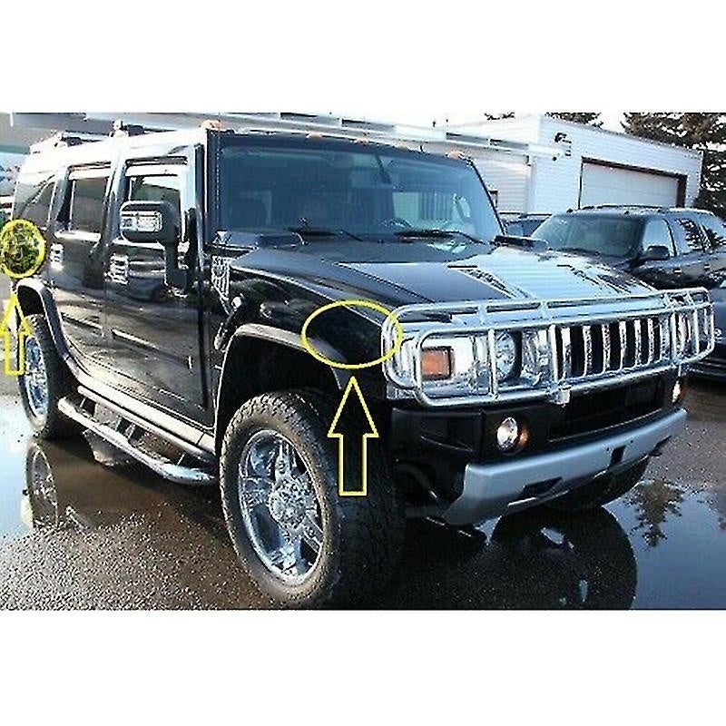 Side Marker Light Trim 4 Chrome Silver High Quality Chrome Plated ABS Plastic - Weather Proof Easy Installation for 2003-2009 Hummer H2 SUV SUT Body - Image 3