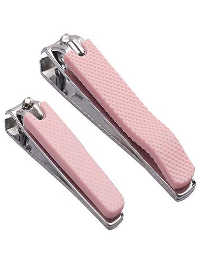 Rocutus 2Pcs/Set Nail Clippers Set Portable Nail Scissors Toenail Clippers Nail Clippers,Adult Pedicure Nail Clippers,Fingernail Clippers Household Foot Manicure Scissors Manicure Tools (Pink) - Image 1