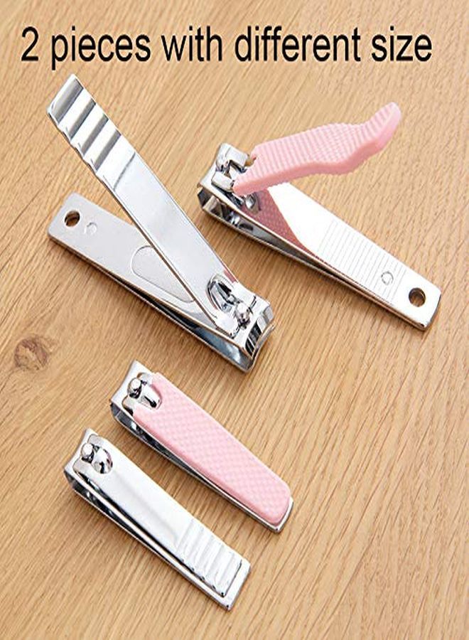 Rocutus 2Pcs/Set Nail Clippers Set Portable Nail Scissors Toenail Clippers Nail Clippers,Adult Pedicure Nail Clippers,Fingernail Clippers Household Foot Manicure Scissors Manicure Tools (Pink) - Image 4