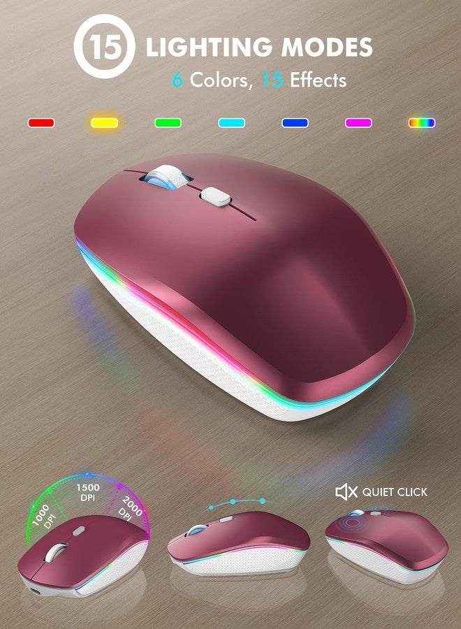 Trueque Wireless Keyboard and Mouse Combo - RGB Backlit, Rechargeable & Light Up Letters, Full-Size, Ergonomic Tilt Angle, Sleep Mode, 2.4GHz Quiet Keyboard Mouse for Mac, Windows, Laptop, PC - Image 5