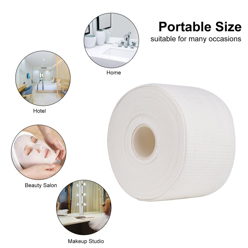 Facial Cleansing Cloths: 100% Top-Grade White Cotton - Soft Smooth Thicker Disposable Portable Gentle Cleansing Wipes for Daily Skin Care Makeup Removal Travel Home Use - Image 2
