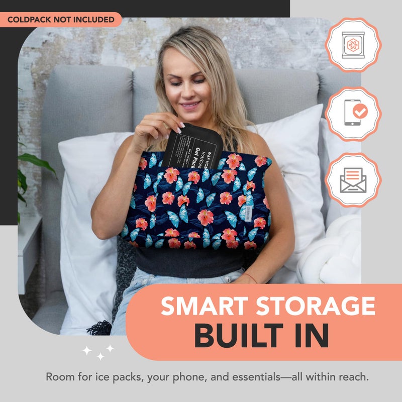 W&F HOME هدية لنساء الناجيات من سرطان الثدي من W&F HOME، وسادة بعد جراحة استئصال الثدي للتعافي من سرطان الثدي، أو التعافي من عملية قيصرية، أو تقليل الثدي، فراشات - Image 3
