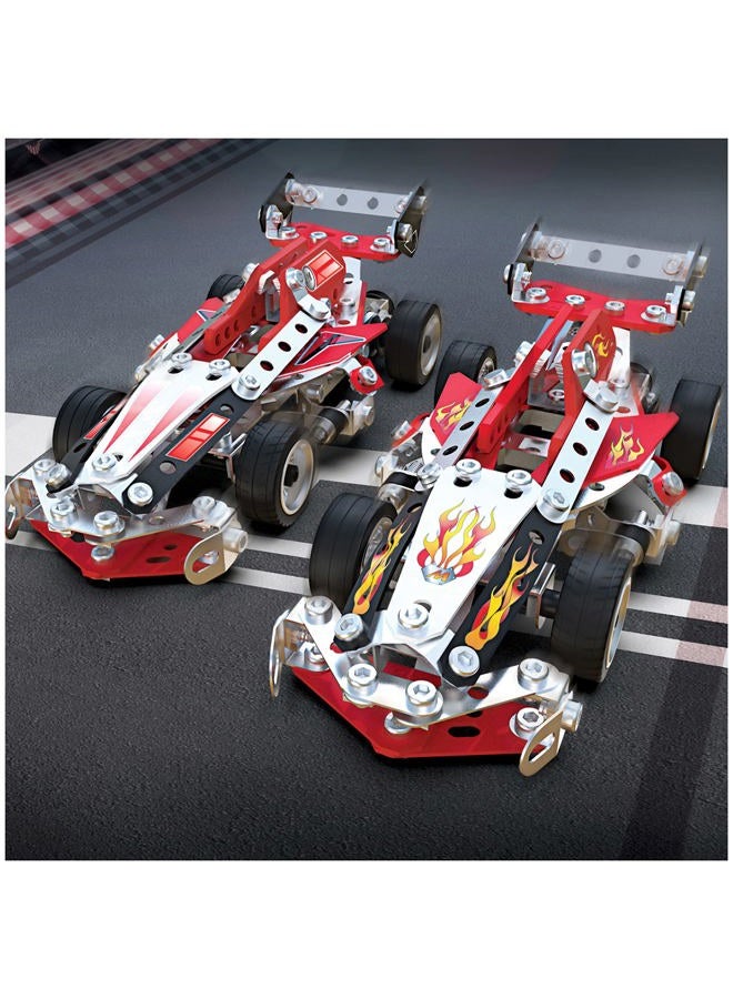 Meccano مجموعة بناء نماذج سيارات سباق 10 في 1 مع 225 قطعة وأدوات حقيقية، ألعاب للأطفال من سن 8 سنوات وما فوق - Image 4