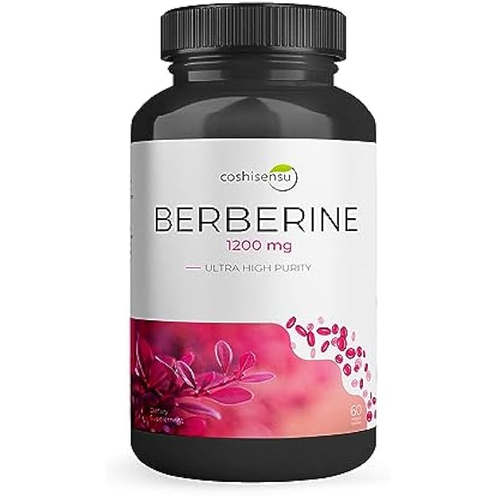 coshisensu Berberine HCl 1200mg – High Potency Supplement for Blood Sugar, Insulin & Weight Management – Non-GMO, Gluten-Free, Vegan Capsules – Heart & Metabolism Support, Made in USA – 60 Count - Image 1