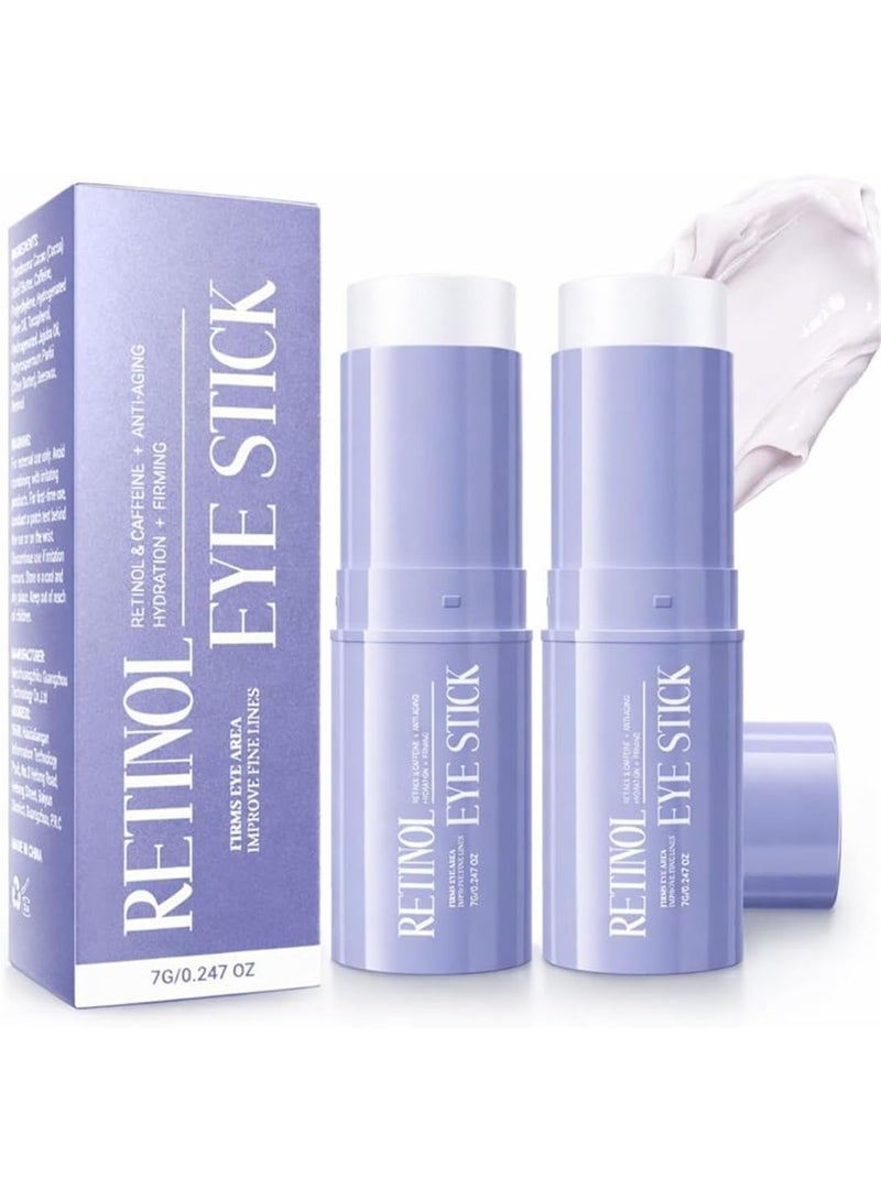 Bukela Retinol & Caffeine Eye Balm Stick for Dark Circles, Puffiness, Fine Lines and Eye Bags, Anti Aging Under Eye Cream Smooths Wrinkles Moisture Stick (2 PCS) - Image 1