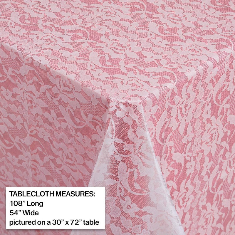 Creative Converting Lace Design Plastic Table Cover - Elegant White Lace Print for Parties and Events - Image 2