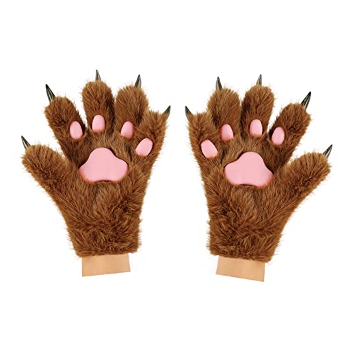 HAOAN Wolf Fox Tail Clip Ears and Gloves Set Halloween Christmas Party Costume for Women - Image 5