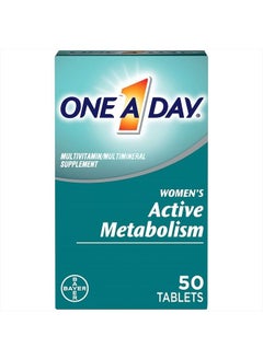 One A Day Women's Active Metabolism Multivitamin, Supplement with Vitamin A, C, D, E and Zinc for Immune Health Support*, Iron, Calcium, Folic Acid & more, 50 Count