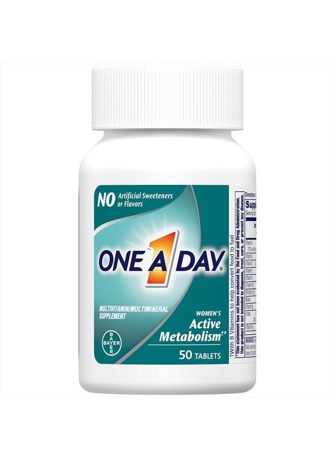 ONE A DAY - One A Day Women's Active Metabolism Multivitamin, Supplement with Vitamin A, C, D, E and Zinc for Immune Health Support*, Iron, Calcium, Folic Acid & more, 50 Count - Image 1