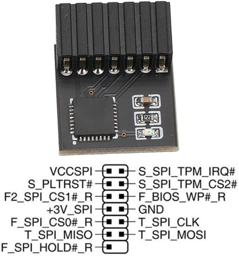 ��حدة أمان تشفير GOWENIC TPM 2.0، لوحة أمان تشفير TPM 2.0 SPI 14Pin بطاقة عن بعد للوحات الأم، متوافقة مع 11 - Image 3