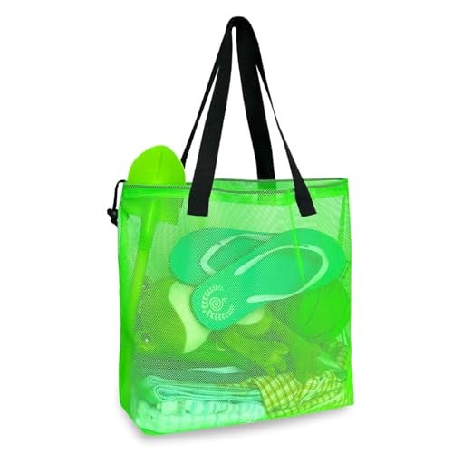 hsmyank Reusable 4Pack Colorful Mesh Beach Tote Bags,Mesh Shopping Bag With Drawstring For Travel,Toys,Gift Or Laundry … … (COLOR-1) - Image 4