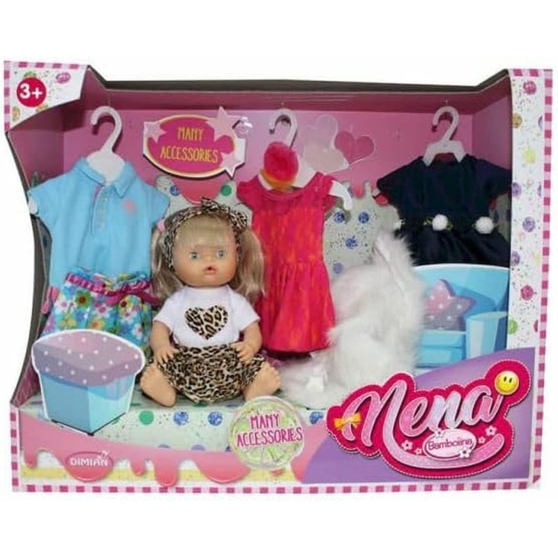 Dimian - Bambolina 36 cm Mena Doll With 3 Dress - BD1625