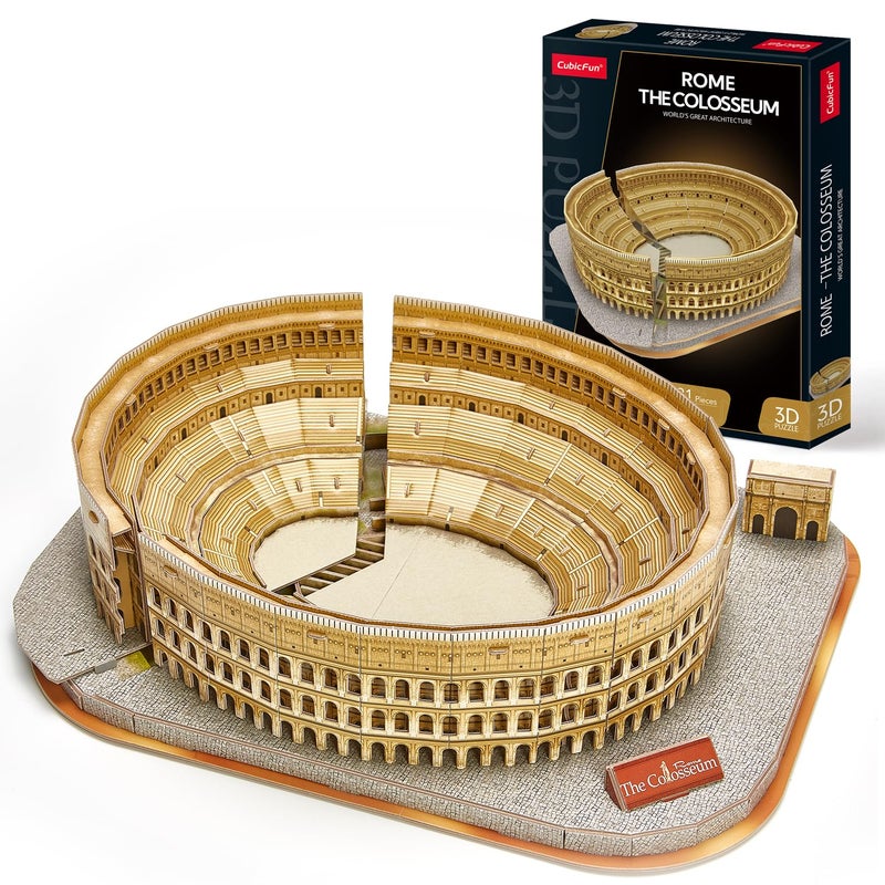 CubicFun 3D Puzzle for Adults Kids Rome Colosseum Jigsaw Italy Architecture Model Kits DIY Toys with Booklet Birthday Gift for Boys Girls Age 8 131 Pieces Valentines Day Gift Easter Gifts Puzzles - Image 4