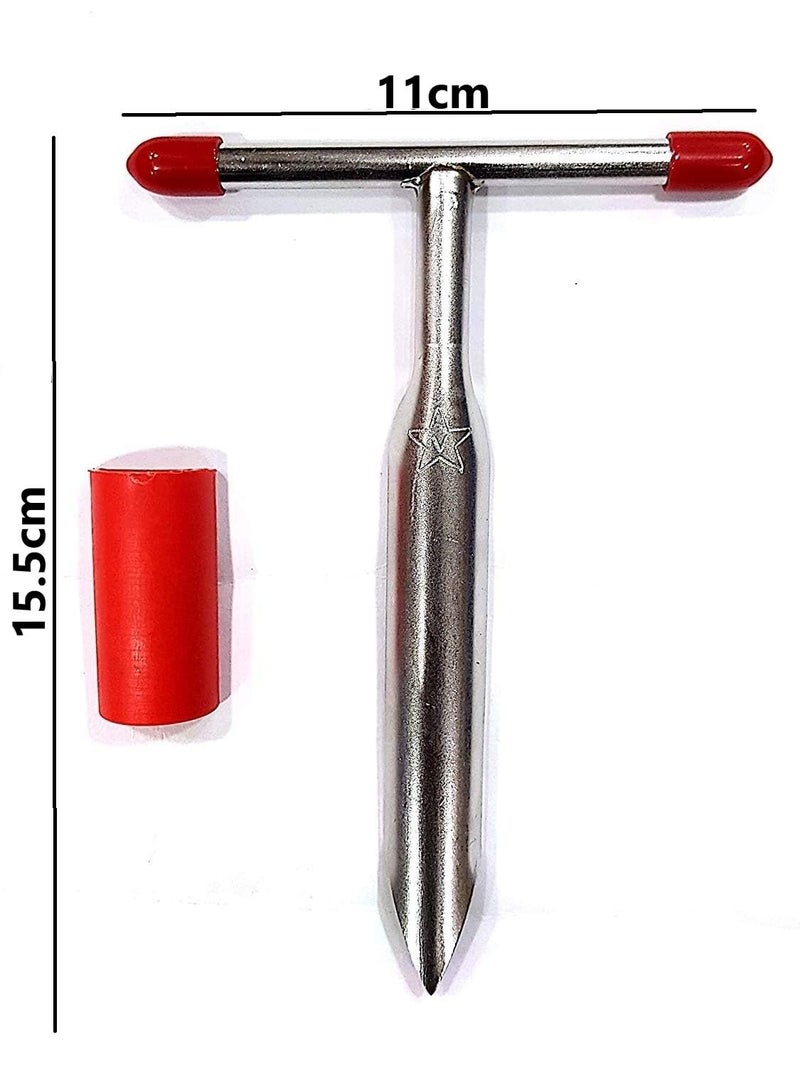 Ramkuwar with device of R Ramkuwar Stainless Steel Coconut Opener Fast & Safe Tool for Fresh Thai Young White Easy Coconut Water Access (1 Piece) - Image 2