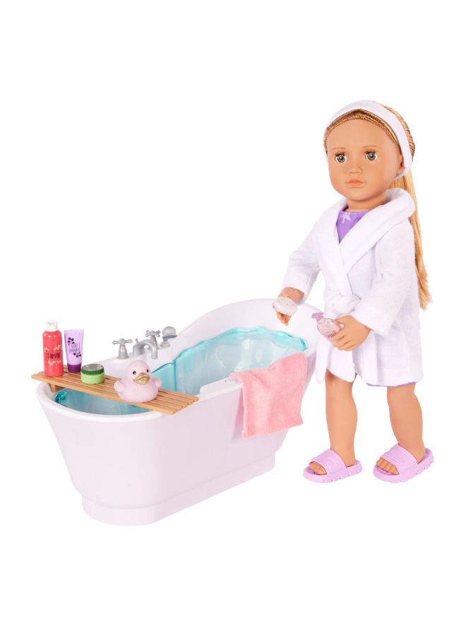 أور جنريشن إكسسوار حوض استحمام مع أصوات مياه للدمى مقاس 18 بوصة - Image 2