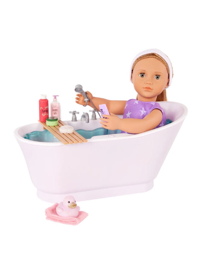 أور جنريشن إكسسوار حوض استحمام مع أصوات مياه للدمى مقاس 18 بوصة - Image 1