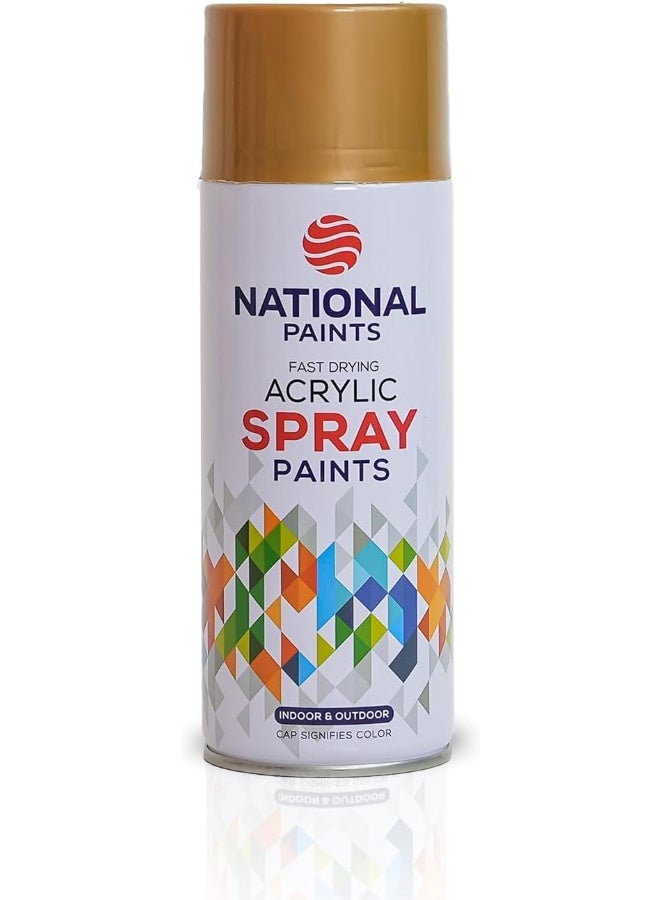 NATIONAL PAINTS Fast Drying Acrylic Spray Paint - Premium Gold 515 - Image 1