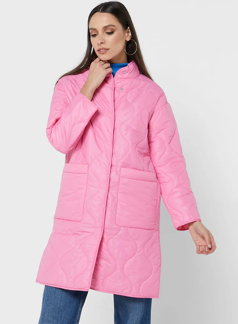 Miss Selfridge Quilted Longline Coat