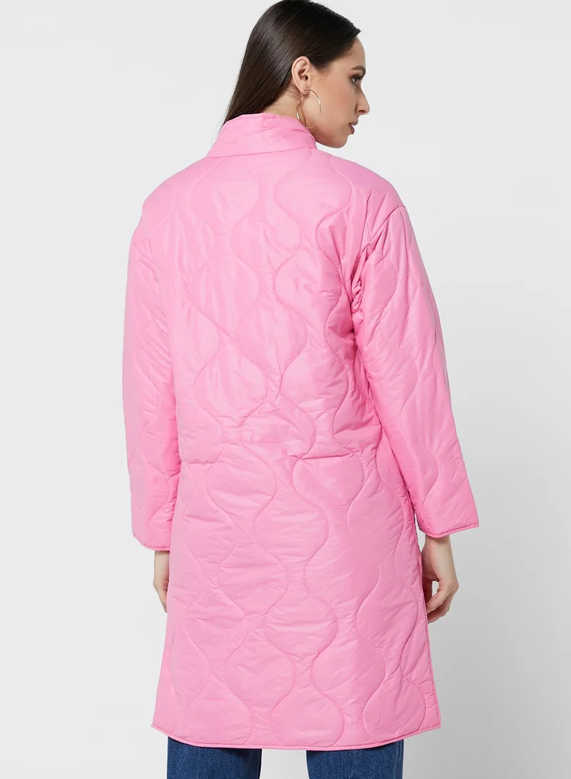 Miss Selfridge Quilted Longline Coat