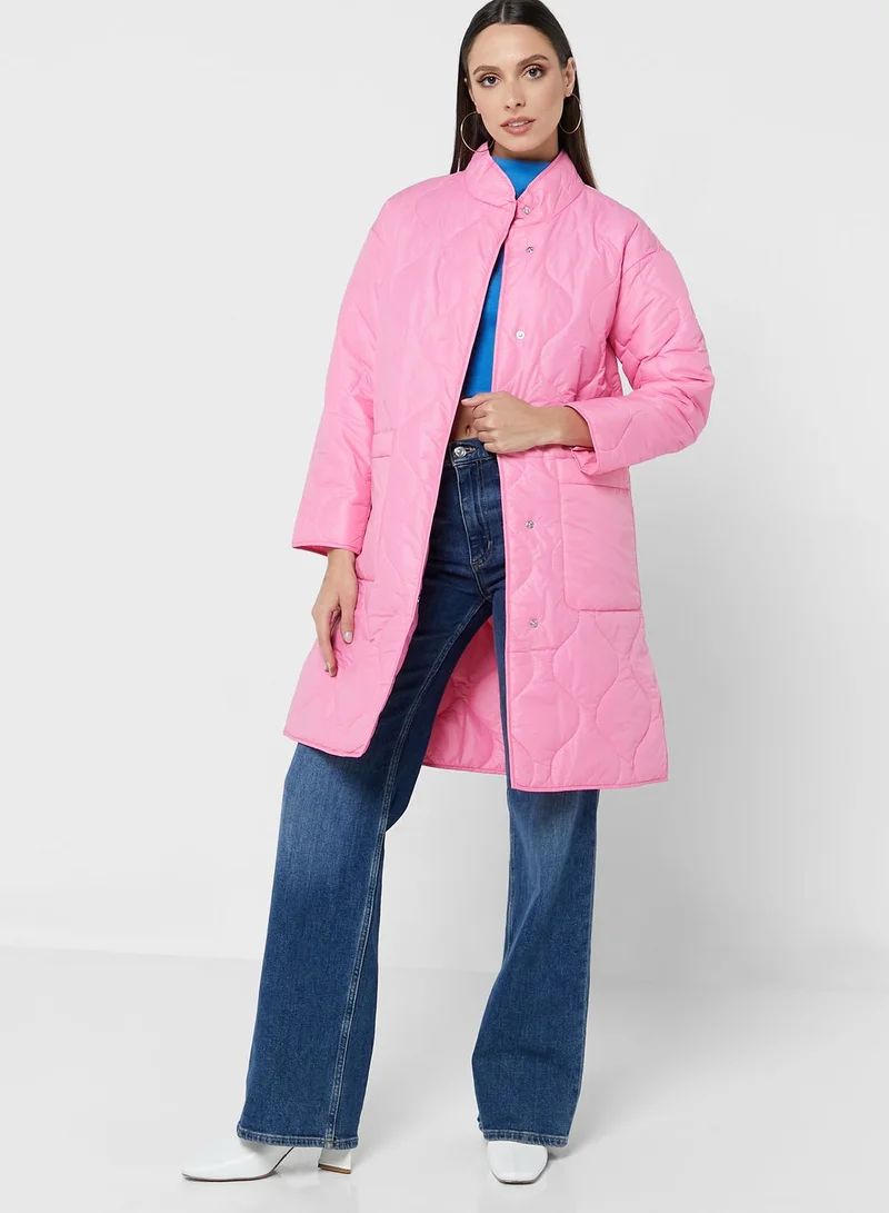 Miss Selfridge Quilted Longline Coat
