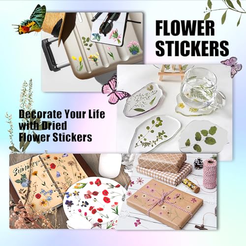 Arme Flower Stickers for Scrapbooking(590 Pieces, 48 Sheets),Decorative Floral Stickers, Small Flower Stickers for Adults, Pressed Flower Stickers Pack, Colorful Wildflower Stickers for Scrapbooking - Image 5
