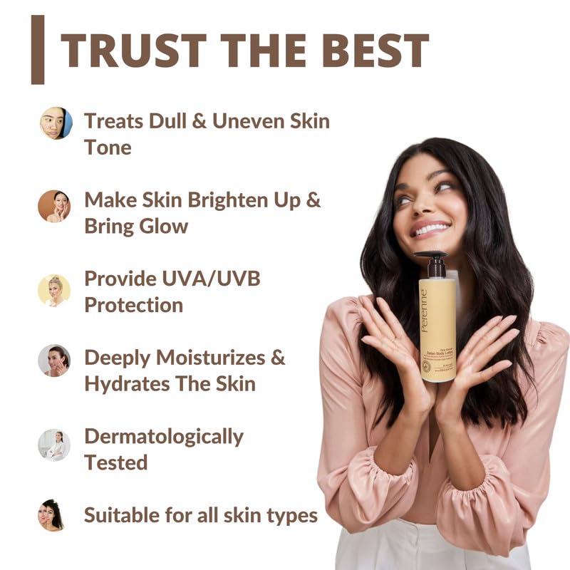 Perenne Sulphate free Glow Booster Detan Body Lotion with 5% AHA, Niacinamide, Hyaluronic Acid and SPF30 (250 ml) - Image 3