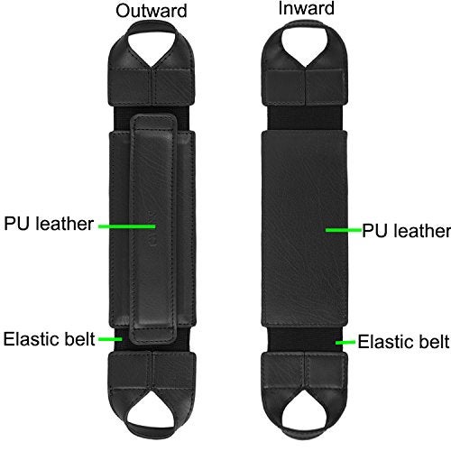 joylink Universal Tablet Hand Holder Strap, 360 Degrees Swivel Leather Handheld Grip with Elastic Belt, Secure & Portable for 10.1" Tablets (Samsung Asus iPad etc), Black - Image 5